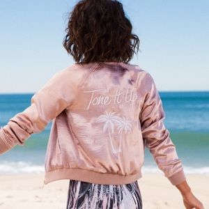 Tone It Up Rose Gold Bomber Jacket (NWOT)
